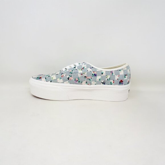Vans Authentic Stackform Platform Denim Floral Woven White Shoe Sneaker Womens - Picture 2 of 11